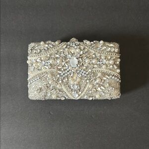 Aldo Silver Embellished Clutch